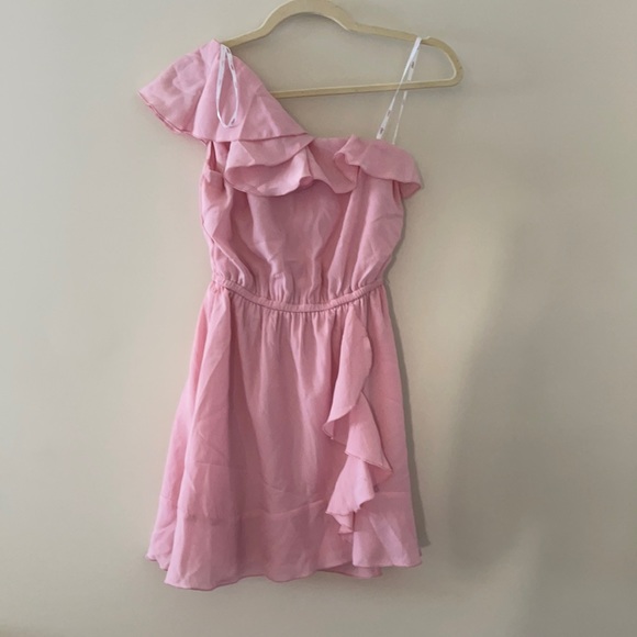 Candie’s Pink One Shoulder Ruffle Mini Dress - NWT - Picture 1 of 5
